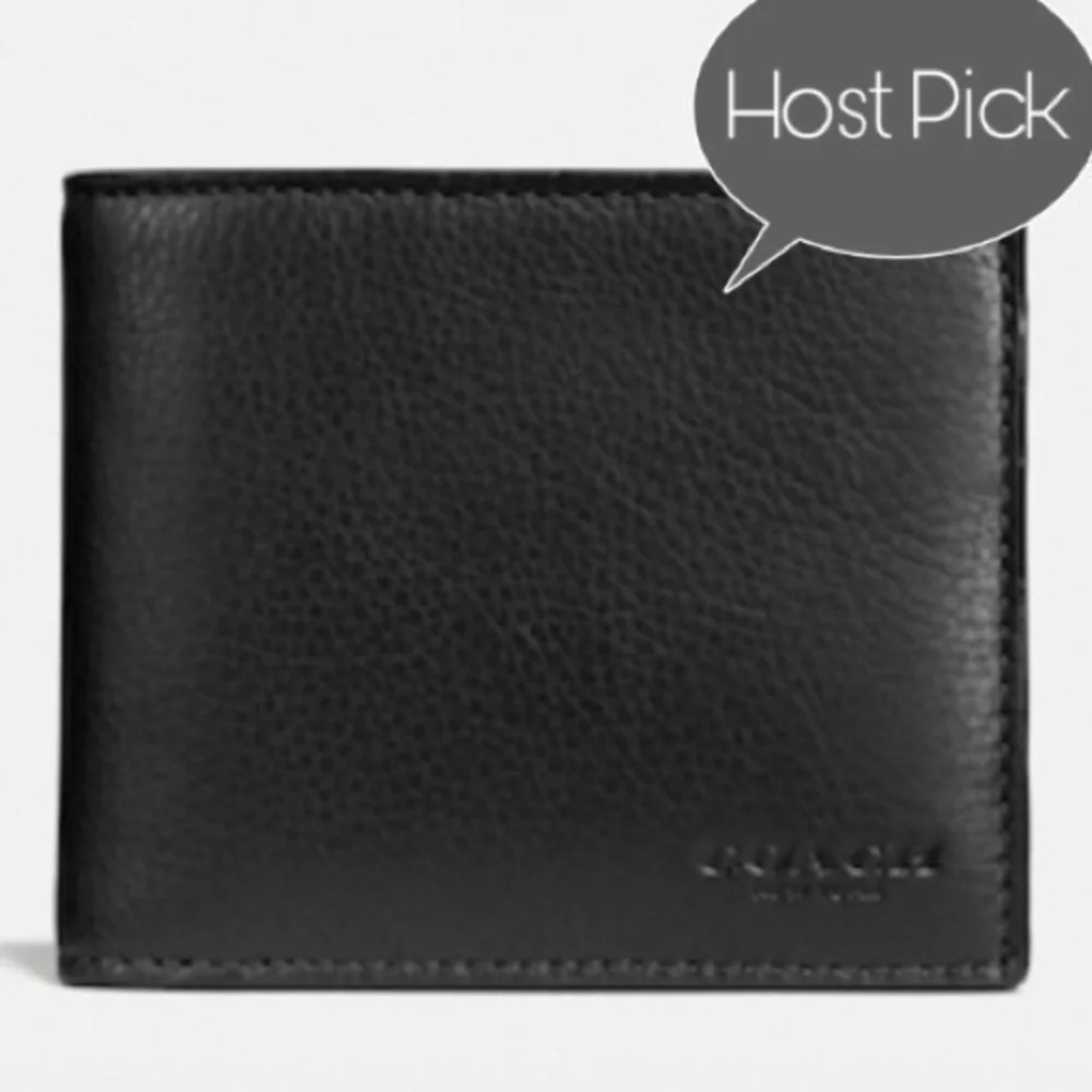 Men’s black leather Coach 3 in 1 wallet NWT